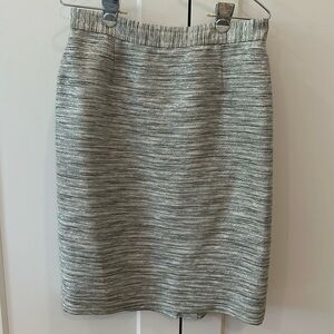 Kate Spade Silver Metallic Tweed Pencil Skirt Size 8